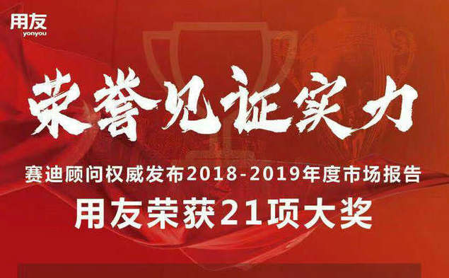 荣誉见证实力--用友软件荣获21项大奖
